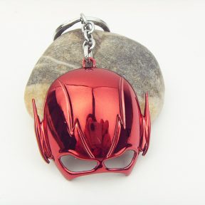 Hot movie Flash Glossy Red Mask Keychain Super Hero Jewelry Toy Gift Key Ring Present for best Friend Men women gift colltion