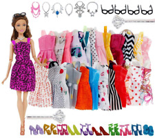 Clothes And Accessories For Barbie Doll 32 Pcs Party Dress Outfit Glasses Shoes