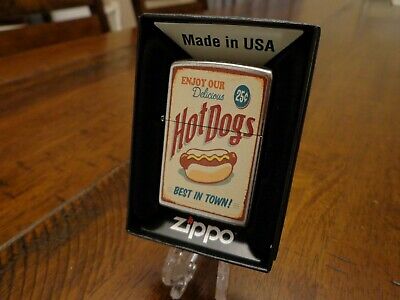 RETRO DINER SIGN HOT DOGS BEST IN TOWN ZIPPO LIGHTER MINT IN BOX 2017