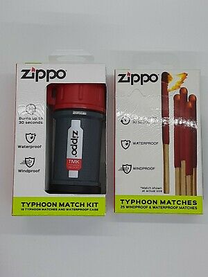 Zippo Typhoon Match kit 40495 & Refill Pack 40570 "40 Total Matches" BEST VALUE