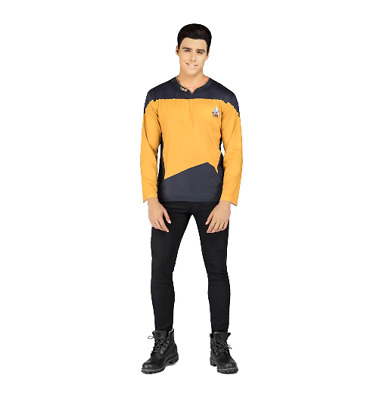 Official Star Trek DATA Costume Next Generation Uniform Trekkie Fancy Dress Top