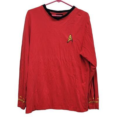 Star Trek Mens Large Long Sleeve V Neck Shirt Star Trek Halloween Costume Top