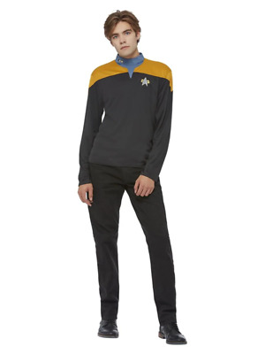 Star Trek Voyager Operations Uniform Mens Licensed Fancy Dress Costume